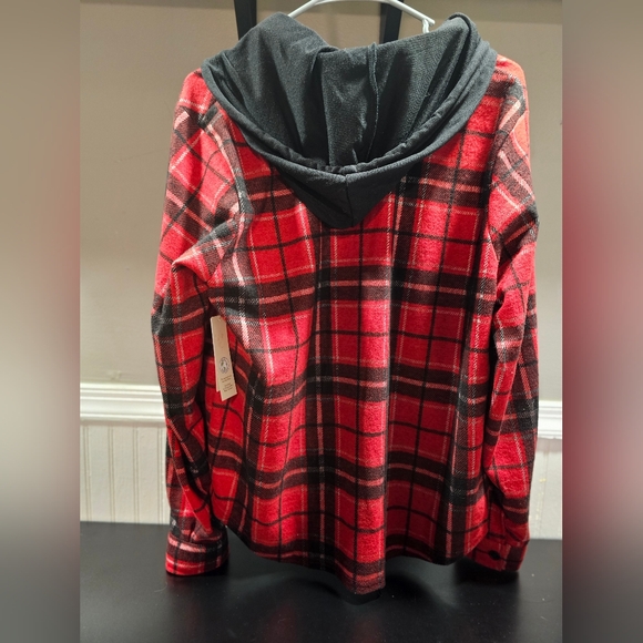Red Flannel Zip Up Hoodie - Picture 4 of 4